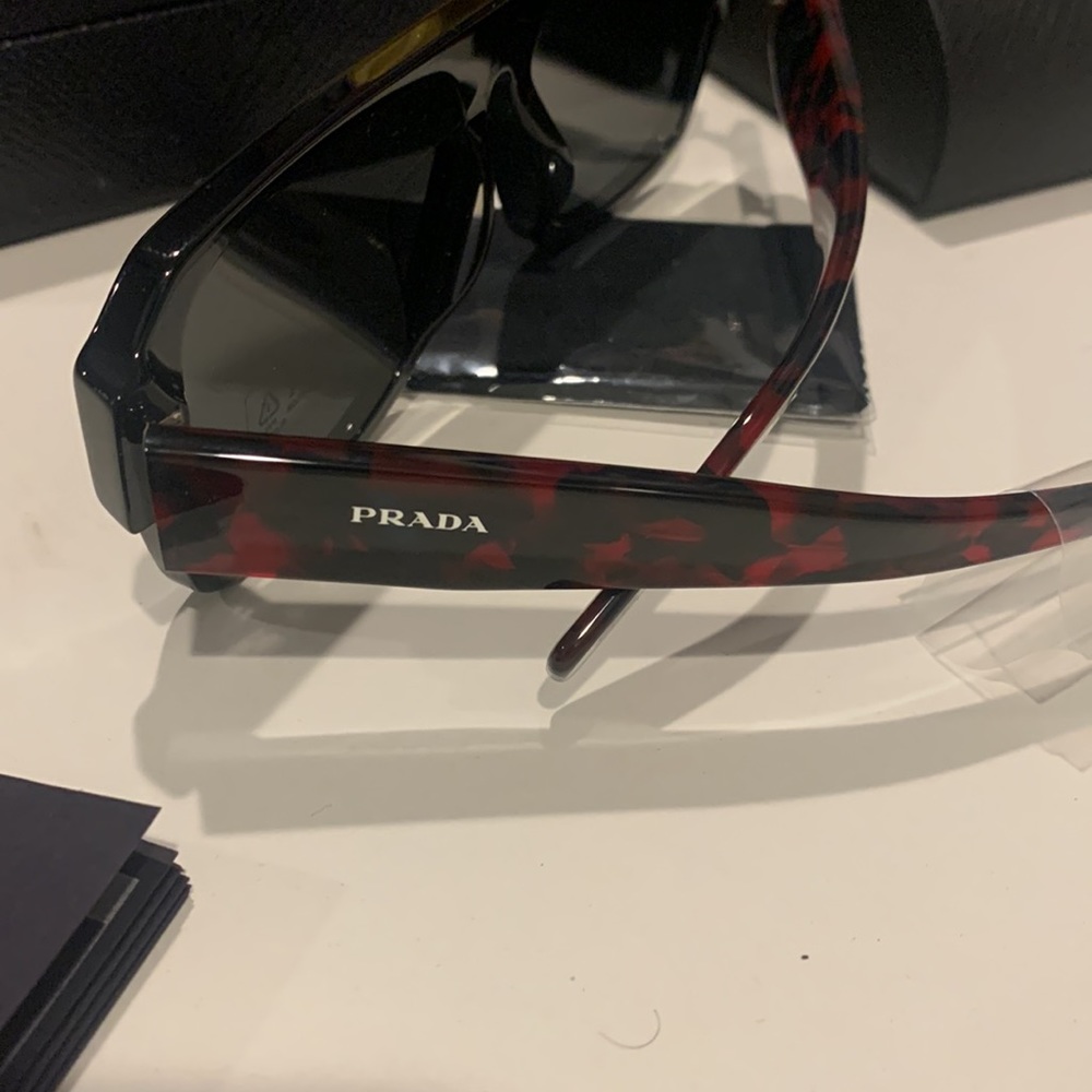NEW PRADA PR 22YS 1AB5S0 BLACK DARK GREY AUTHENTIC SUNGLASSES 58-15 “Wide Frame” - Picture 3 of 10